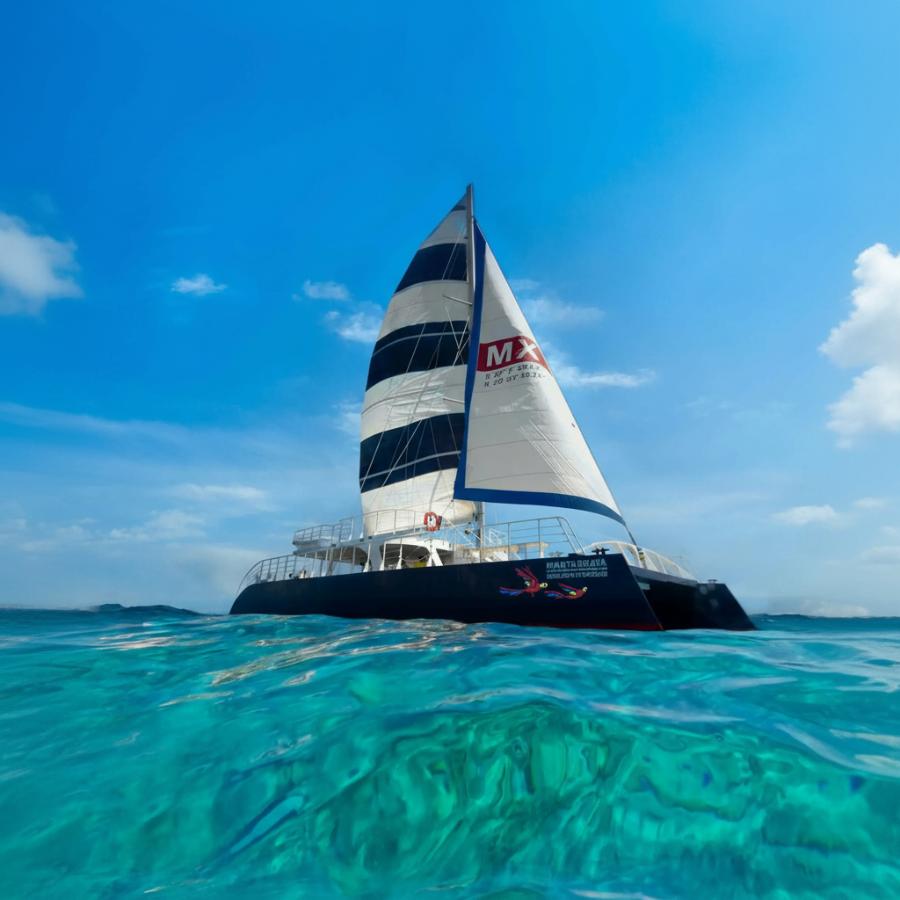 Tour en catamarán por Isla Mujeres con residentes especiales de Quintana Roo